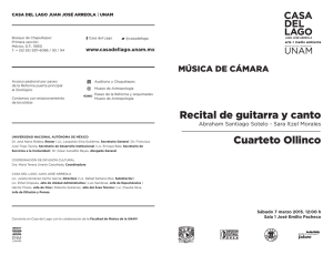 Recital de guitarra y canto Cuarteto Ollinco - Casa del Lago