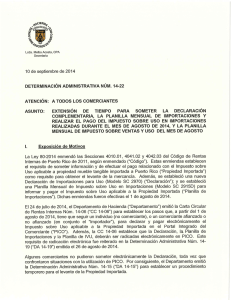 Determinación Administrativa Núm. 14