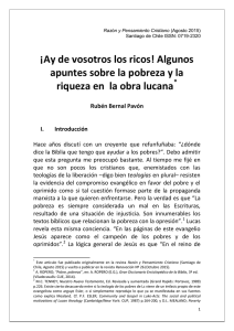 ¡Ay de vosotros los ricos! Algunos apuntes sobre la