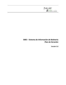 SIBO – Sistema de Información de Boletería Plan de Iteración