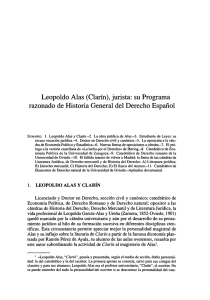 Leopoldo Alas (Clarín), jurista: su Programa razonado de Historia