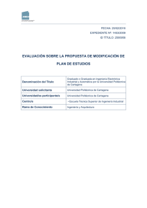 Informe de evaluación sobre la propuesta de modificación