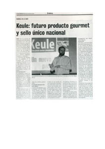 Page 1 CHARLA EN ll UBM Crónica Keule: futuro producto gourmet