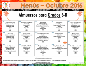 Menús – Octubre 2016