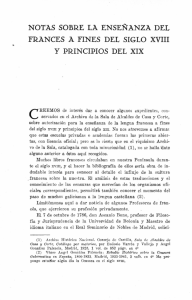 La enseñanza del francés a fines del siglo XVIII y principios del XIX