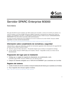 Servidor SPARC Enterprise M3000 Guía básica