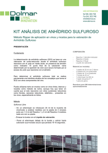 kit análisis de anhídrido sulfuroso