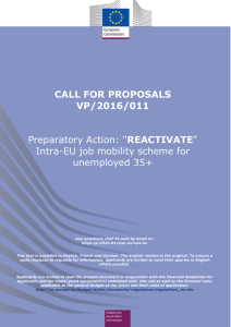 CALL FOR PROPOSALS VP/2016/011 Preparatory Action