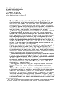 Transcripción del acta de posesión y juramento del nuevo