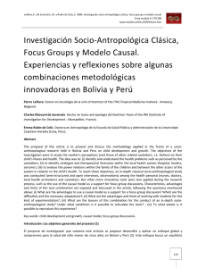 Investigación Socio-Antropológica Clásica, Focus Groups y Modelo