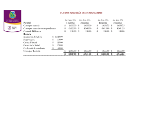 Facultad Costo por materia 1,655.50 $ 1,655.50 $ 1,653.75