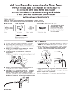 Inlet Hose Connection Instructions for Steam Dryers