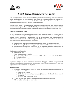 ARCA busca Diseñador de Audio