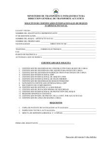 Formato de solicitud de Certificados Internacionales de buques