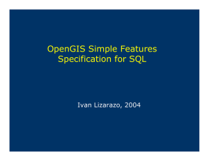 OpenGIS Simple Features Specification for SQL