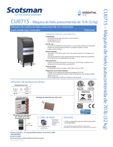 CU0715 – M áquina de hielo autocontenida de 70 lb (32 kg)