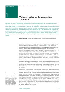 Trabajo y salud en la generación “precaria”