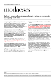 Burberry recupera la confianza en España y ultima la apertura de un