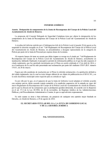 Informe Junta de Recompensas - Ayuntamiento de Alcala de Henares