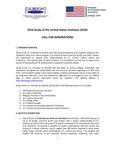2016 Study of the United States Institutes (SUSI) CALL FOR