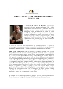 MARIO VARGAS LLOSA, PREMIO ANTONIO DE SANCHA 2013