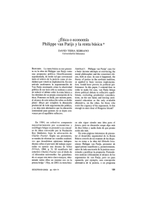 ¿Etica o economía Philippe van Parijs y la renta básica *