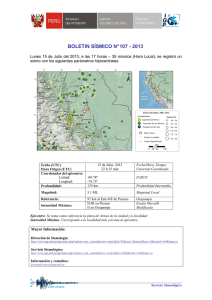 boletin sísmico n° 107 - 2013 - Instituto Geofísico del Perú