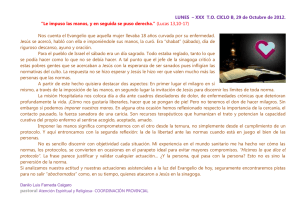 LUNES – XXX T.O. CICLO B, 29 de Octubre de 2012. “Le impuso las