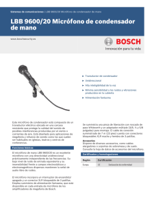 LBB 9600/20 Micrófono de condensador de mano