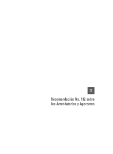 recomendación No. 132 sobre los Arrendatarios y Aparceros