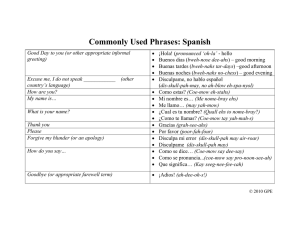 Commonly Used Phrases: Spanish