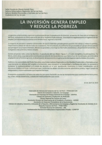 la inversión genera empleo - Camara de Comercio e Industria de