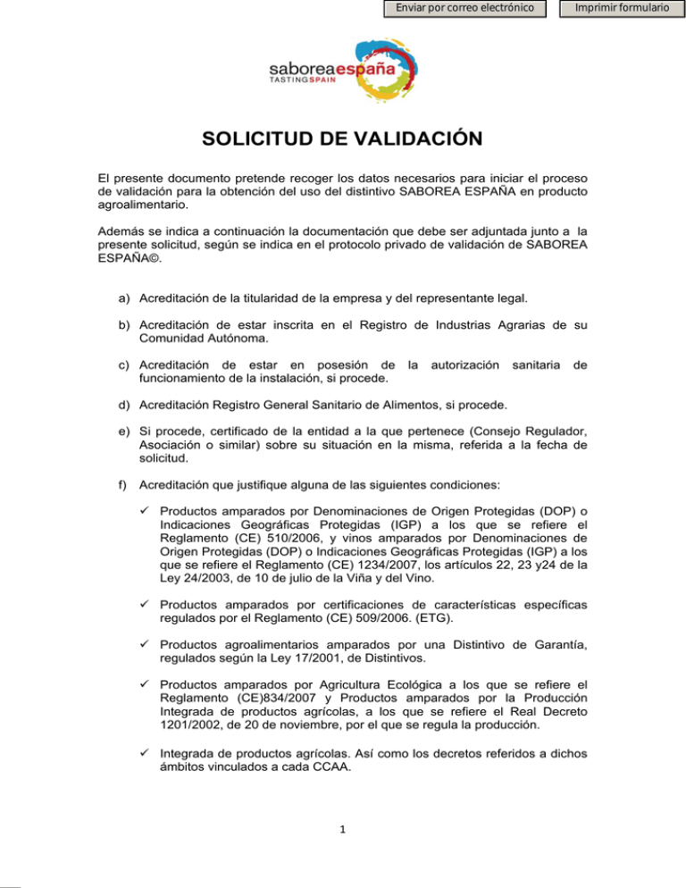 Solicitud De Validación