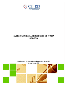 INVERSION DIRECTA PROCEDENTE DE ITALIA 2004-2010 - CEI-RD