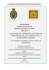 Glosario de Términos Históricos de la Albeitería Hispana
