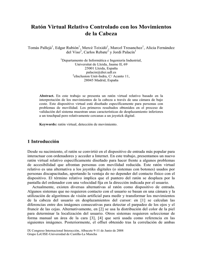 Rat n Virtual Relativo Controlado Con Los Movimientos De La