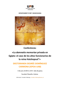 Conferència: «La damnatio memoriae privada en Egipto: el caso de