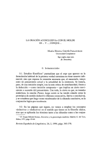 la oración «conclusiva» con el molde es y conque