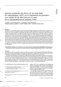 Informe preliminar del efecto de las dosis bajas de azidotimidina (AZT)