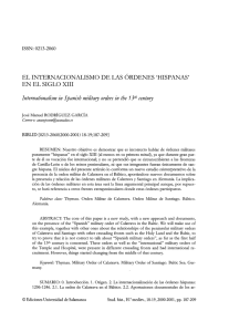 El internacionalismo de las órdenes "Hispanas" en el siglo XIII