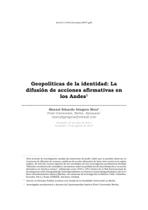 Geopolíticas de la identidad: La difusión de acciones afirmativas en