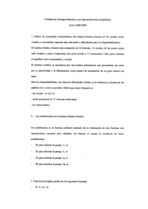 - Fonética de la lengua francesa y sus representaciones ortográﬁcas