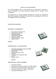 ¿Qué es un microprocesador? CELERON 1.8 GHZ/800 MHZ