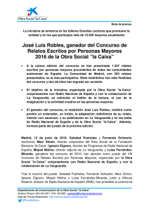 José Luis Robles, ganador del Concurso de Relatos Escritos por