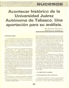 Acontecer histórico de la Universidad Juárez Autónoma de Tabasco