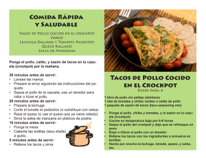 Comida Rápida y Saludable Tacos de Pollo Cocido en el Crockpot