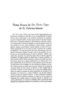 Notas Acerca de Tres Tristes Tigres de G. Cabrera Infante