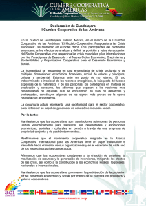 Declaración de Guadalajara I Cumbre Cooperativa de las Américas