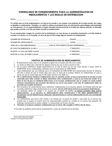 formulario de consentimiento para la administracion de