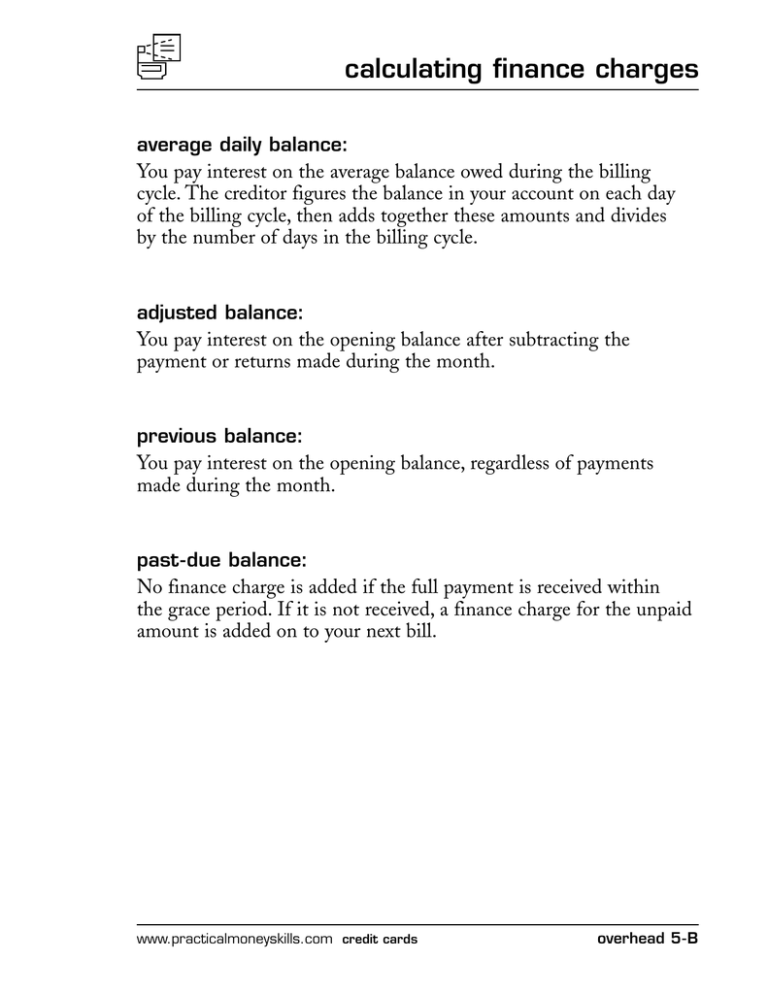 Calculating Finance Charges